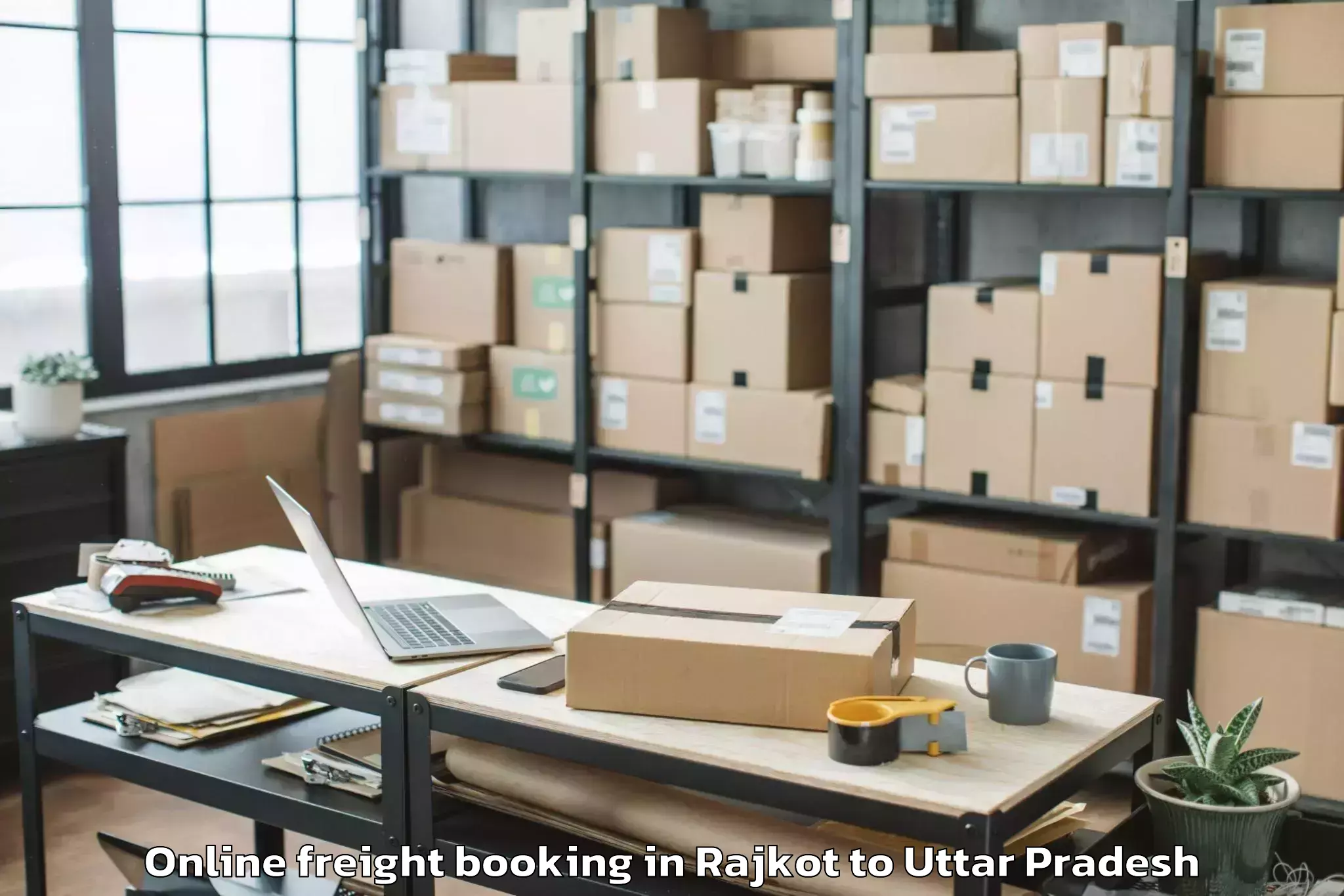 Trusted Rajkot to Pahasu Online Freight Booking